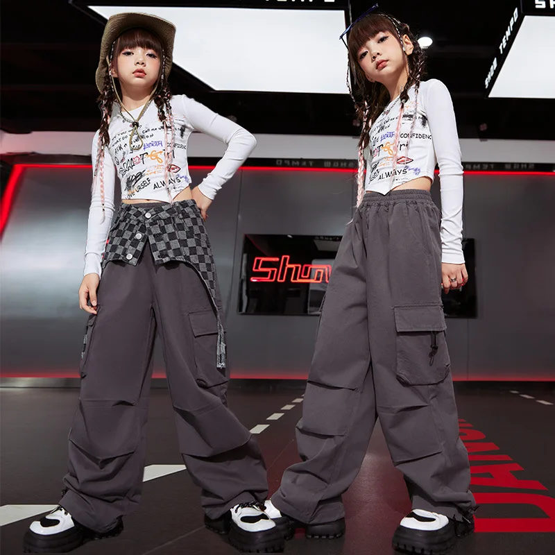 2023 Ballroom Hip Hop Dance Costumes For Girls White Crop Tops Gray Cargo Pants Streetwear Kids Jazz Dance Rave Clothes DQS14939
2023 Ballroom Hip Hop Dance Costumes For Girls White Crop Tops Gray Cargo Pants Streetwear Kids Jazz Dance Rave Clothes DQS14939