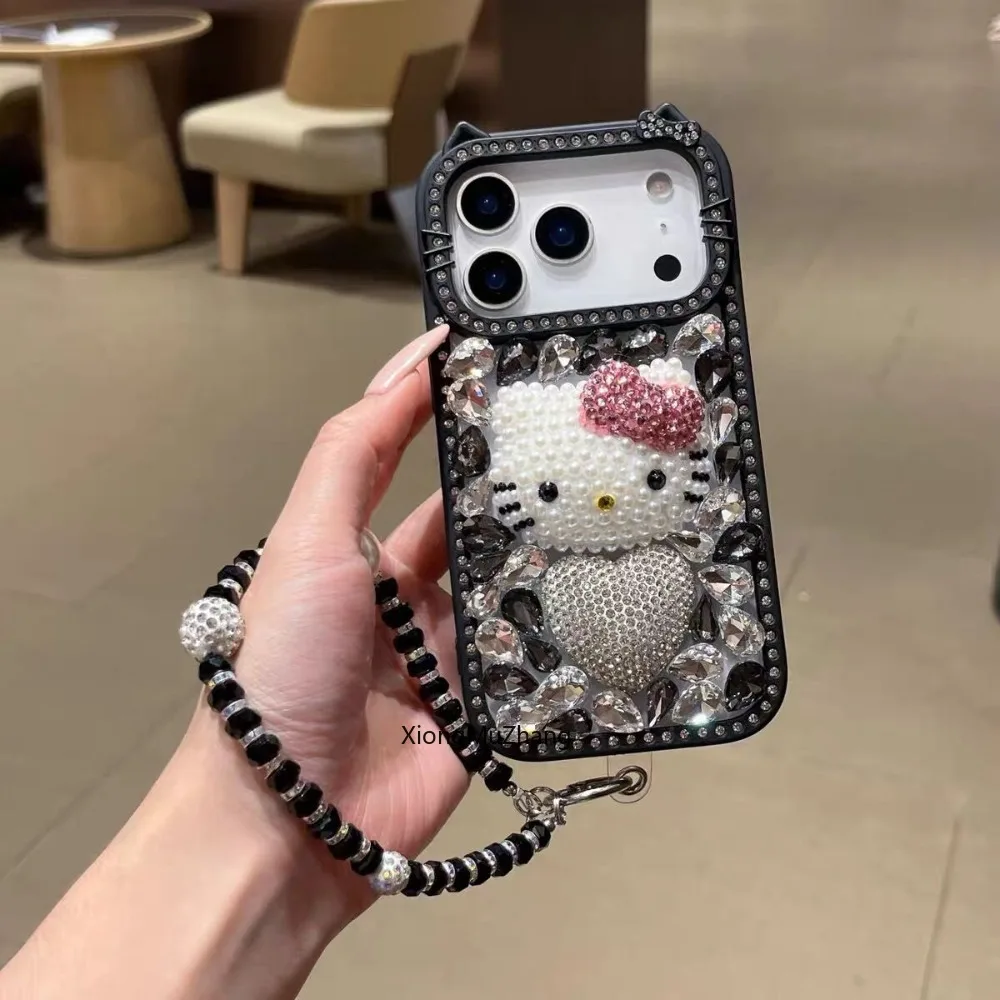 Luxury Hello Kitty Rhinestones Phone Case for IPhone 14 15 16 17 Pro Max 13 17 Air Sanrio Cover Cute Cat Ears with Strap Fundas
Luxury Hello Kitty Rhinestones Phone Case for IPhone 14 15 16 17 Pro Max 13 17 Air Sanrio Cover Cute Cat Ears with Strap Fundas
