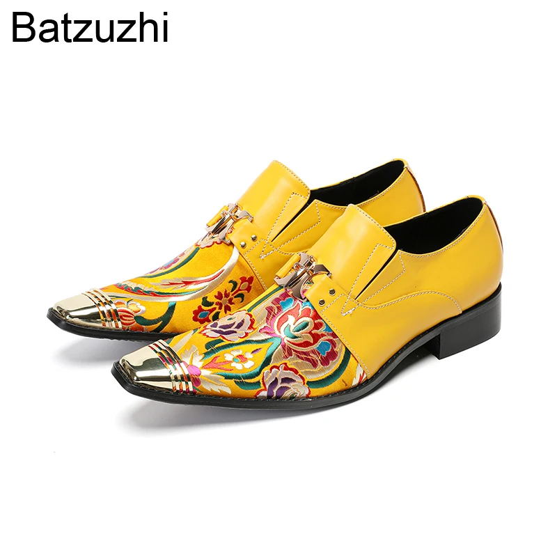 Batzuzhi Handmade Men's Leather Shoes Yellow Slip on Formal Oxfords Business/Party /Wedding Shoes for Man, Big Sizes 38-46
Batzuzhi Handmade Men's Leather Shoes Yellow Slip on Formal Oxfords Business/Party /Wedding Shoes for Man, Big Sizes 38-46