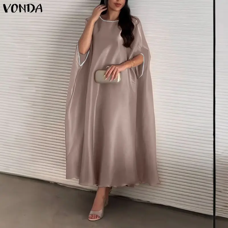 Plus Size Women Dresses Elegant Bat-wing Sleeve VONDA 2026 Summer Party Maxi Dress Beach Sundress Casual Loose Robe Femme
Plus Size Women Dresses Elegant Bat-wing Sleeve VONDA 2026 Summer Party Maxi Dress Beach Sundress Casual Loose Robe Femme