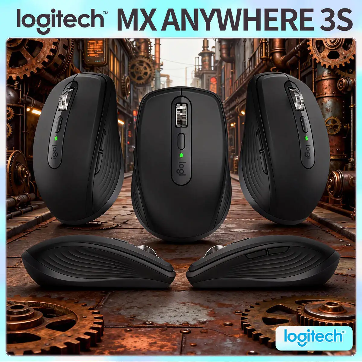 Logitech MX Anywhere 3S Portable Wireless Mouse 7 Programmable Buttons for Business Travel Home