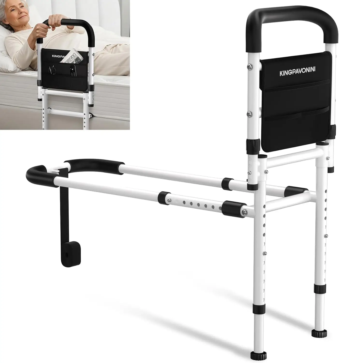 Bed Rails for Elderly Adults Safety Upgrade, Adjustable Feet, 400lb Support, Non-Slip Handle with Storage Bag, No-Tools
Bed Rails for Elderly Adults Safety Upgrade, Adjustable Feet, 400lb Support, Non-Slip Handle with Storage Bag, No-Tools