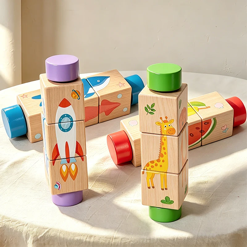 Wooden Cartoon Theme Rotating Blocks Educational Toys For Children Learning Puzzle Creative Fine Motor Training Animal Matching
Wooden Cartoon Theme Rotating Blocks Educational Toys For Children Learning Puzzle Creative Fine Motor Training Animal Matching