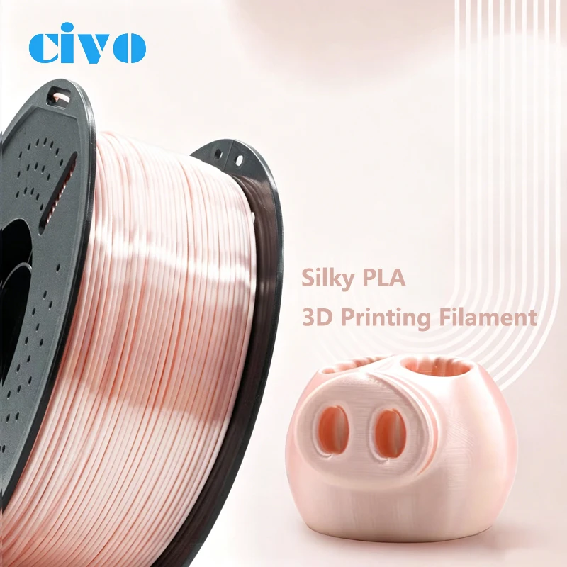 Civo 1kg 1.75mm Silky PLA+ Filament Rich Smooth Color Shiny Silk Texture Clog-Free 3D Printing Material
Civo 1kg 1.75mm Silky PLA+ Filament Rich Smooth Color Shiny Silk Texture Clog-Free 3D Printing Material
