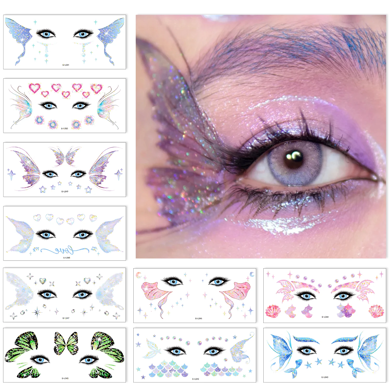 Glitter Fairy Makeup Kit Accessories For Women Butterfly Face Temporary Tattoos Stickers For Eyes Princess Rave Party Favors 
Glitter Fairy Makeup Kit Accessories For Women Butterfly Face Temporary Tattoos Stickers For Eyes Princess Rave Party Favors