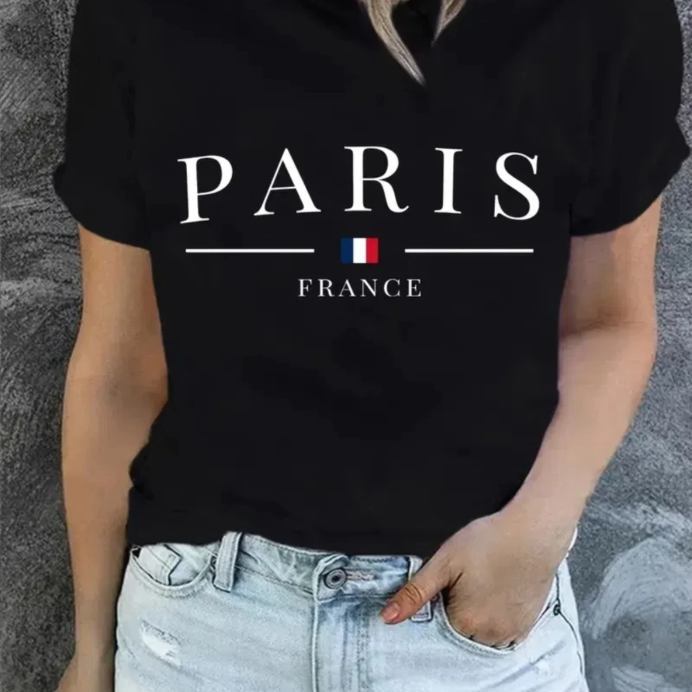 PARIS Print T-shirt, Short Sleeve Crew Neck Casual Top For Summer & Spring, Women's Clothing
PARIS Print T-shirt, Short Sleeve Crew Neck Casual Top For Summer & Spring, Women's Clothing