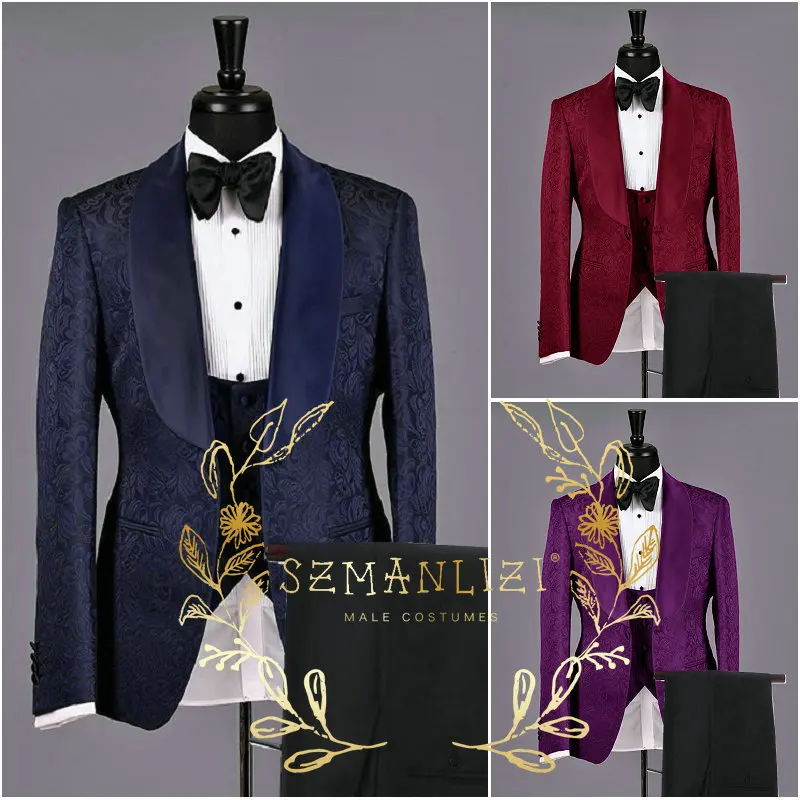 2023 Navy blue Jacquard Custom Business Formal Men Suits 3 Piece Wedding Suits For Men Groomsmen Groom Tuxedos Best Man Blazer
2023 Navy blue Jacquard Custom Business Formal Men Suits 3 Piece Wedding Suits For Men Groomsmen Groom Tuxedos Best Man Blazer