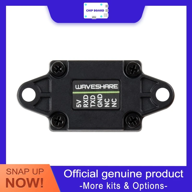 Waveshare TOF MINI a laser ranging module based on D-TOF single-point sensor technology with a UART communication interface.
Waveshare TOF MINI a laser ranging module based on D-TOF single-point sensor technology with a UART communication interface.