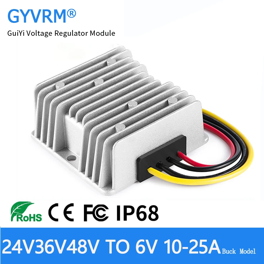 Step Down DC DC 20V 24V 30V 36V 40V 48V 50V to 6V 5A 10A 15A 20A 25A Buck Model for Children's Car Modification IP68
Step Down DC DC 20V 24V 30V 36V 40V 48V 50V to 6V 5A 10A 15A 20A 25A Buck Model for Children's Car Modification IP68