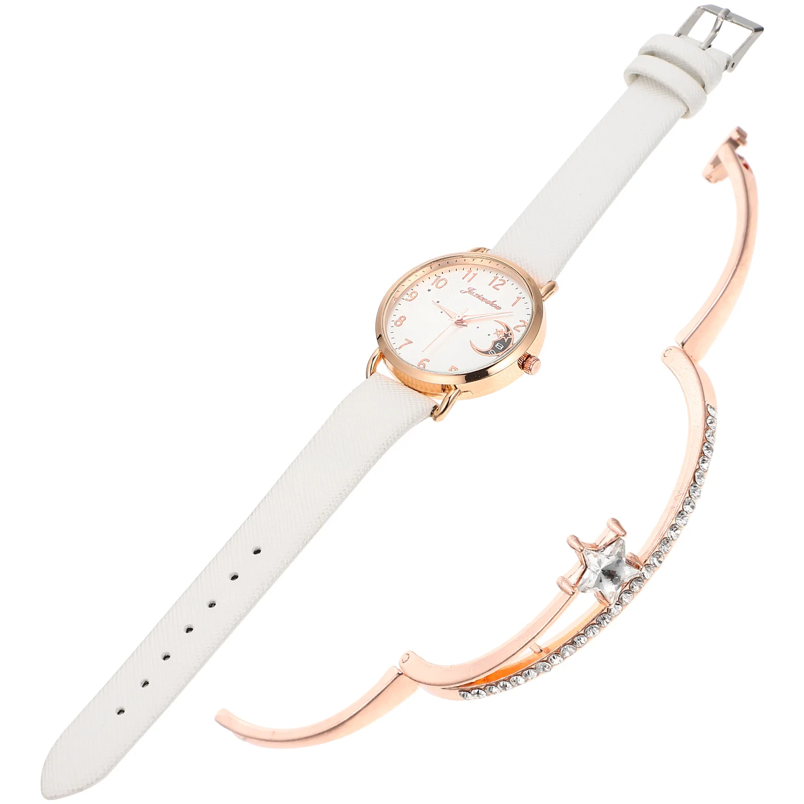Ladies Moon Watch Bracelet Set Exquisite PU Alloy Star Design Fashionable Quartz Wrist Watch Women Gifts Festivals Birthday
Ladies Moon Watch Bracelet Set Exquisite PU Alloy Star Design Fashionable Quartz Wrist Watch Women Gifts Festivals Birthday
