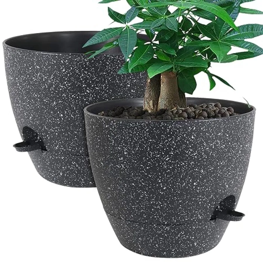 12inch 2Pack Large Self Watering Planters, Plastic Plant Pots with 60oZ Removable Deep Reservoir and Multi Mesh Drainage Holes
12inch 2Pack Large Self Watering Planters, Plastic Plant Pots with 60oZ Removable Deep Reservoir and Multi Mesh Drainage Holes
