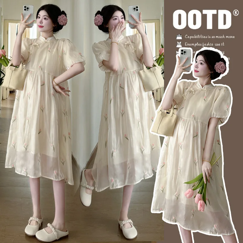 2025 Maternity Qipao Dress - Chinese Style Tulip Embroidery Summer Dress for Pregnant Women, Elegant long dress & Youthful
2025 Maternity Qipao Dress - Chinese Style Tulip Embroidery Summer Dress for Pregnant Women, Elegant long dress & Youthful