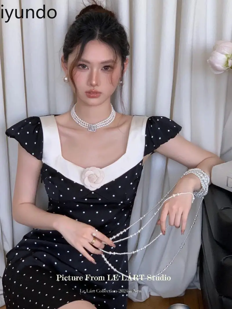 Elegant Temperament Sweet Square Collar Dress Female Summer Hepburn Style Little Black Show Thin Polka Dot Dress for Women
Elegant Temperament Sweet Square Collar Dress Female Summer Hepburn Style Little Black Show Thin Polka Dot Dress for Women
