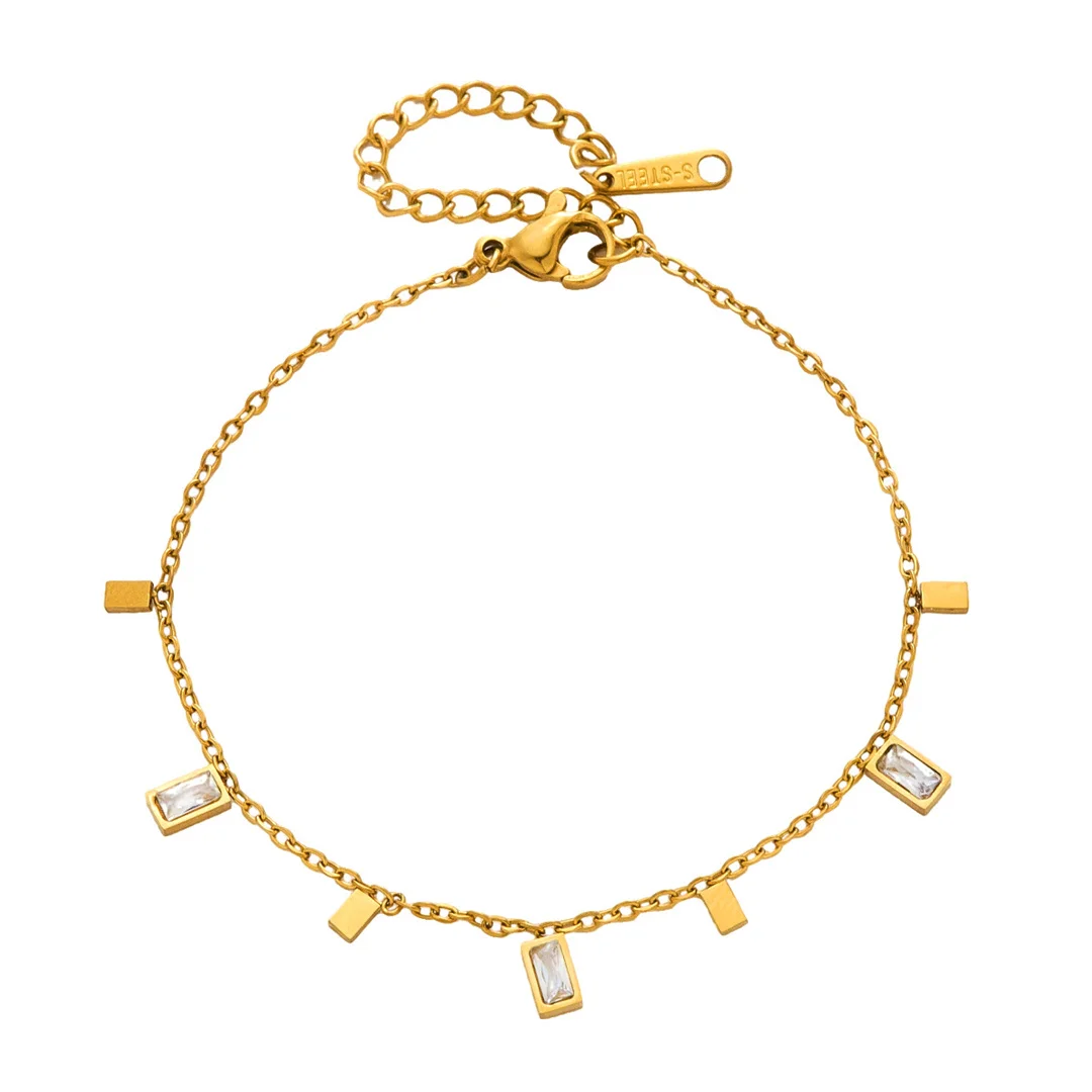 Punk Fashion Iced Out Zirconia Square Charm Bracelet Female Gold Color Stainless Steel Chain Link Bracelets for Women Jewelry
Punk Fashion Iced Out Zirconia Square Charm Bracelet Female Gold Color Stainless Steel Chain Link Bracelets for Women Jewelry