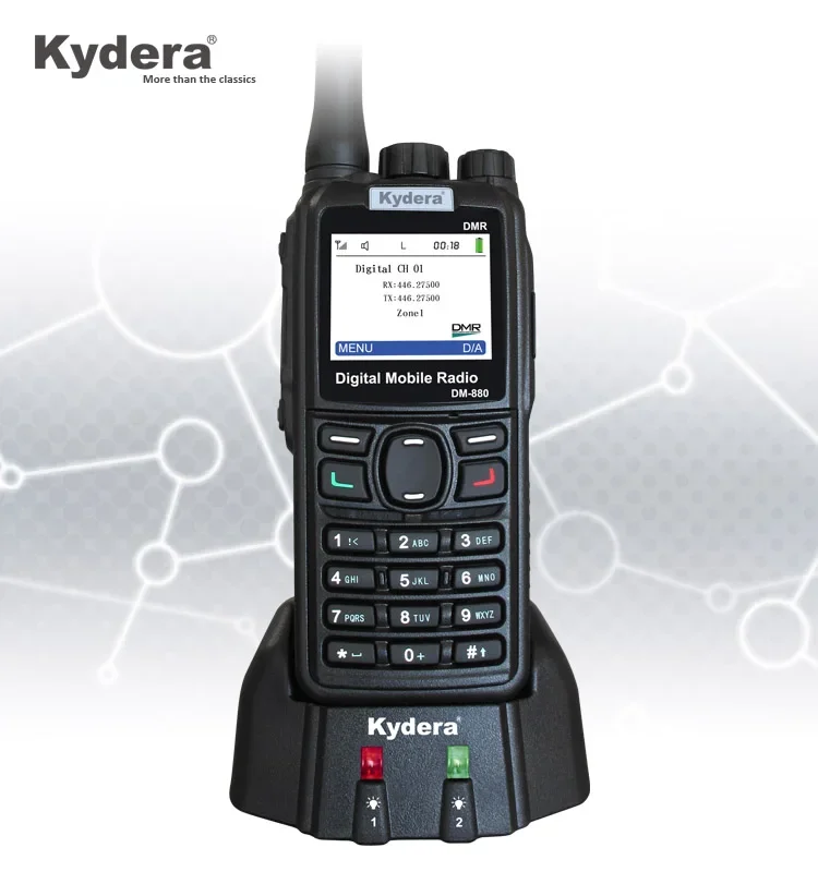 Kydera DMR Walkie Talkie Digital Portable Transceiver DM-880 UHF COMPATIBLE WITH MOTOTRBO
Kydera DMR Walkie Talkie Digital Portable Transceiver DM-880 UHF COMPATIBLE WITH MOTOTRBO