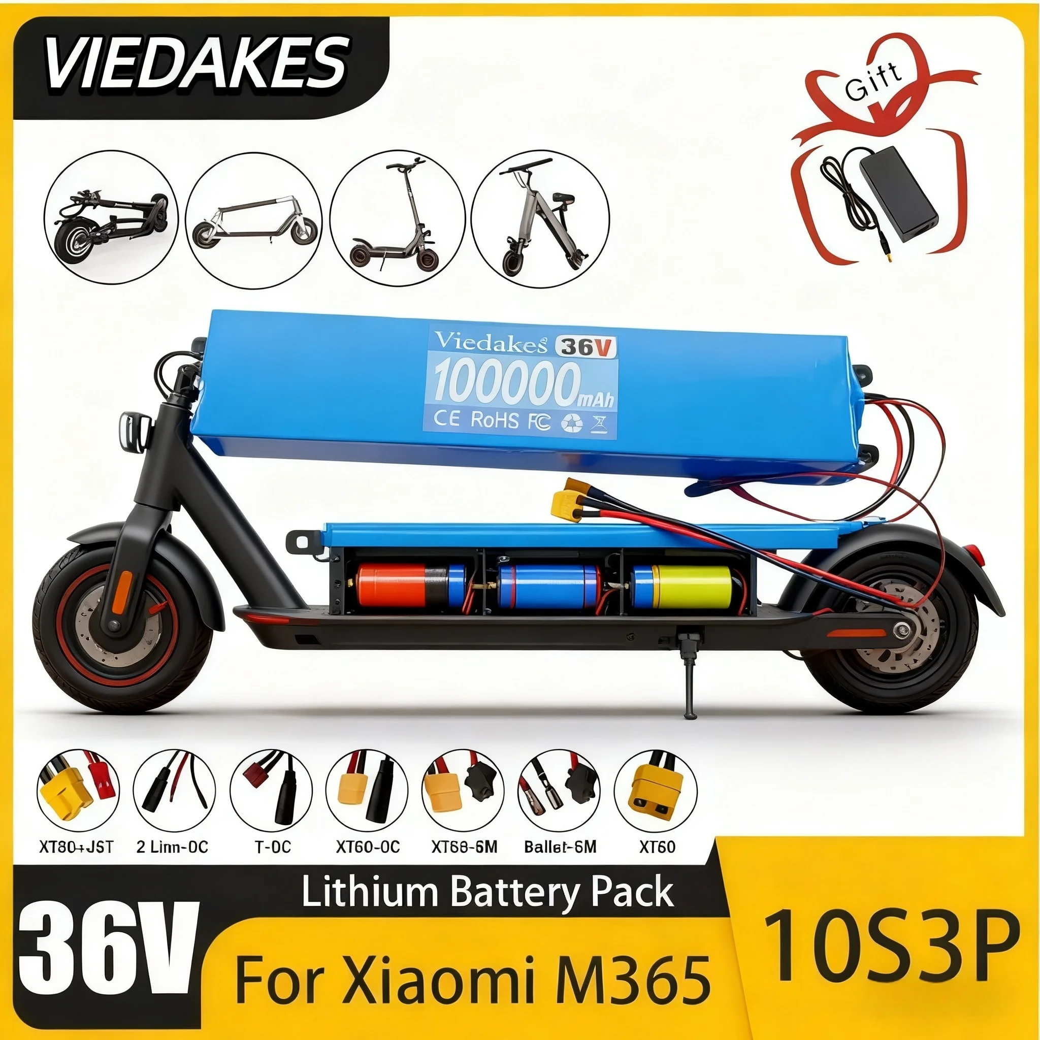 36V Rechargeable Lithium Battery Pack 18650 10S3P Power Modified 36V Electric Scooter Battery with BMS
36V Rechargeable Lithium Battery Pack 18650 10S3P Power Modified 36V Electric Scooter Battery with BMS