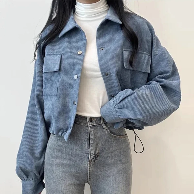 Retro Sle Women's Long Sve Corduroy Jaet with Stand Collar Double kets Dstring Casual ort Coat for Autumn
Retro Sle Women's Long Sve Corduroy Jaet with Stand Collar Double kets Dstring Casual ort Coat for Autumn