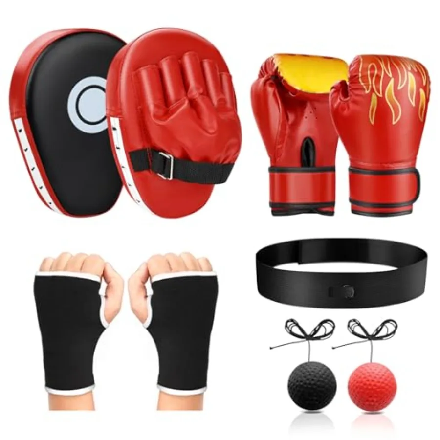 4-in-1 Boxing Gloves and Punching Mitts Set for Boys and Girls, Boxing Gloves Focus Pads with Hand Wraps, Boxing Reflex Ball, B
4-in-1 Boxing Gloves and Punching Mitts Set for Boys and Girls, Boxing Gloves Focus Pads with Hand Wraps, Boxing Reflex Ball, B