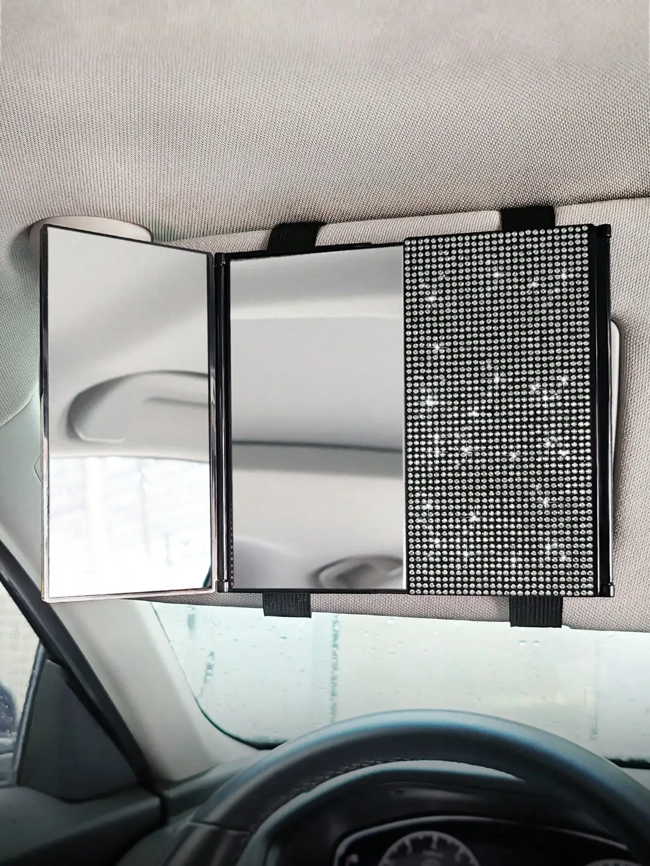 Складное автомобильное зеркало для макияжа с дизайном из страз, ультратонкое косметическое зеркало для женщин-водителей
Складное автомобильное зеркало для макияжа с дизайном из страз, ультратонкое косметическое зеркало для женщин-водителей