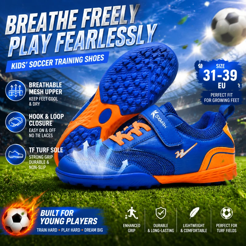 Double Star Kids Soccer Shoes Breathable Hook & Loop TF Turf Cleats Training Football Boots Lightweight Anti-Slip Outdoor
Double Star Kids Soccer Shoes Breathable Hook & Loop TF Turf Cleats Training Football Boots Lightweight Anti-Slip Outdoor