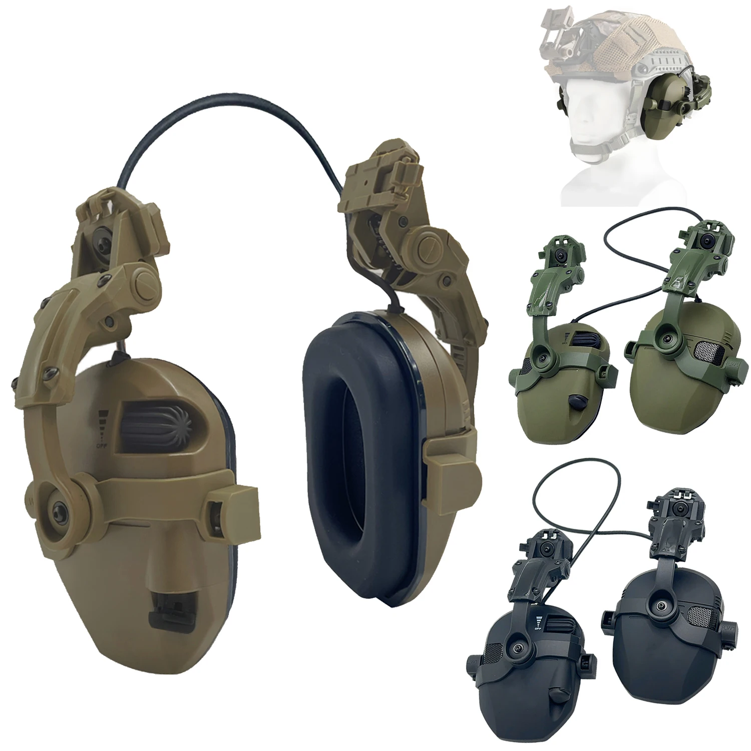 Tactical Helmet Mounted Headphones Active Noise Canceling Electronic Hearing Protection for Shooting Hunting
Tactical Helmet Mounted Headphones Active Noise Canceling Electronic Hearing Protection for Shooting Hunting