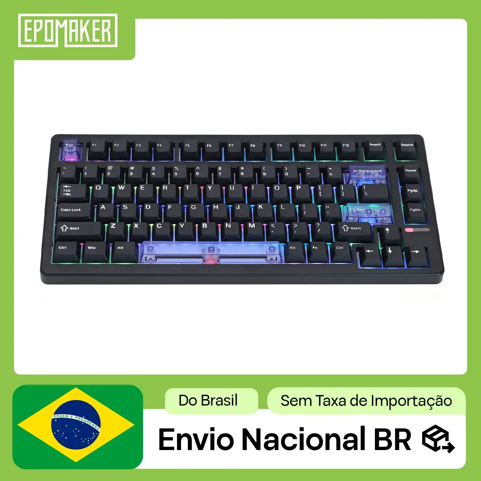 EPOMAKER HE80 75% QWERTY US Layout Hot-Swap Gasket Wired Hall Effect Mechanical Keyboard with DKS & SOCD
EPOMAKER HE80 75% QWERTY US Layout Hot-Swap Gasket Wired Hall Effect Mechanical Keyboard with DKS & SOCD