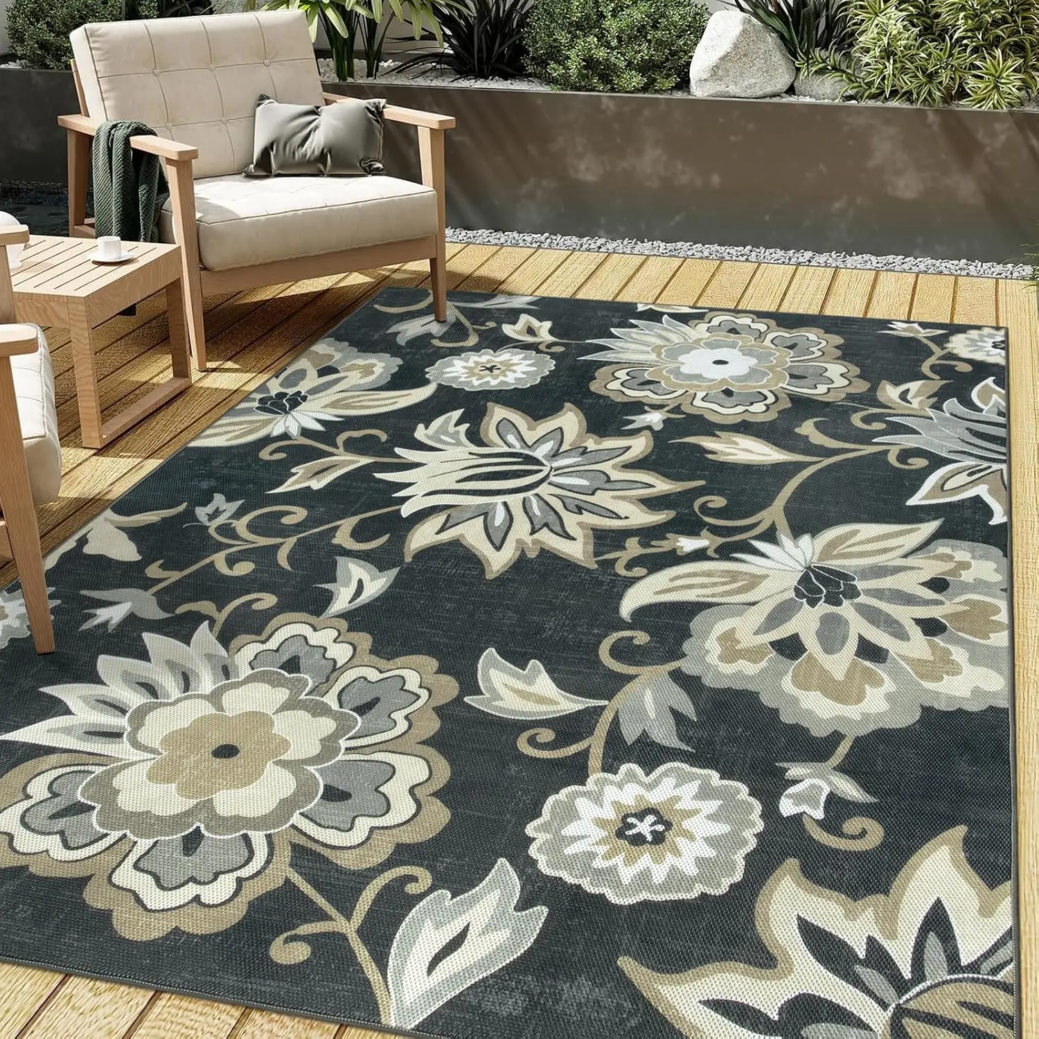 Floral Indoor Outdoor Rugs, 6x9ft Non Slip Outdoor Patio Rug for Deck Backyard, Soft Outdoor Area Rug for Camping Picnic Back
Floral Indoor Outdoor Rugs, 6x9ft Non Slip Outdoor Patio Rug for Deck Backyard, Soft Outdoor Area Rug for Camping Picnic Back
