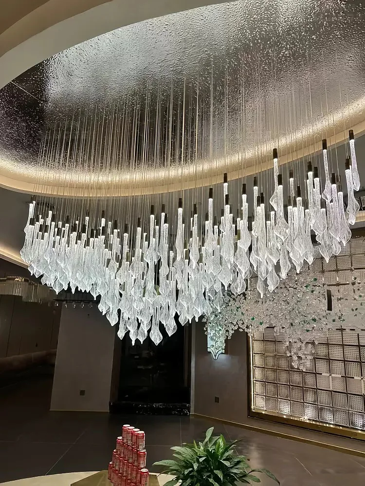 ModernTransparent Glass Lustre Chandelier, Dimmable Custom Hardware Pendant Lamp for Villa, Trendy Fixture for Home Ceilings
ModernTransparent Glass Lustre Chandelier, Dimmable Custom Hardware Pendant Lamp for Villa, Trendy Fixture for Home Ceilings