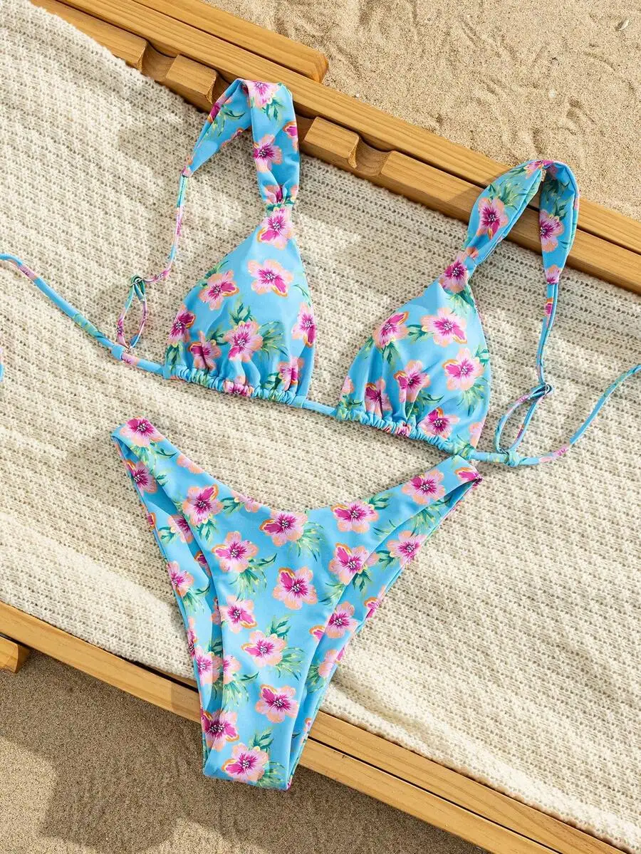 Floral Print Triangle Bikini Set For Women Beach Swimwear Summer
Floral Print Triangle Bikini Set For Women Beach Swimwear Summer
