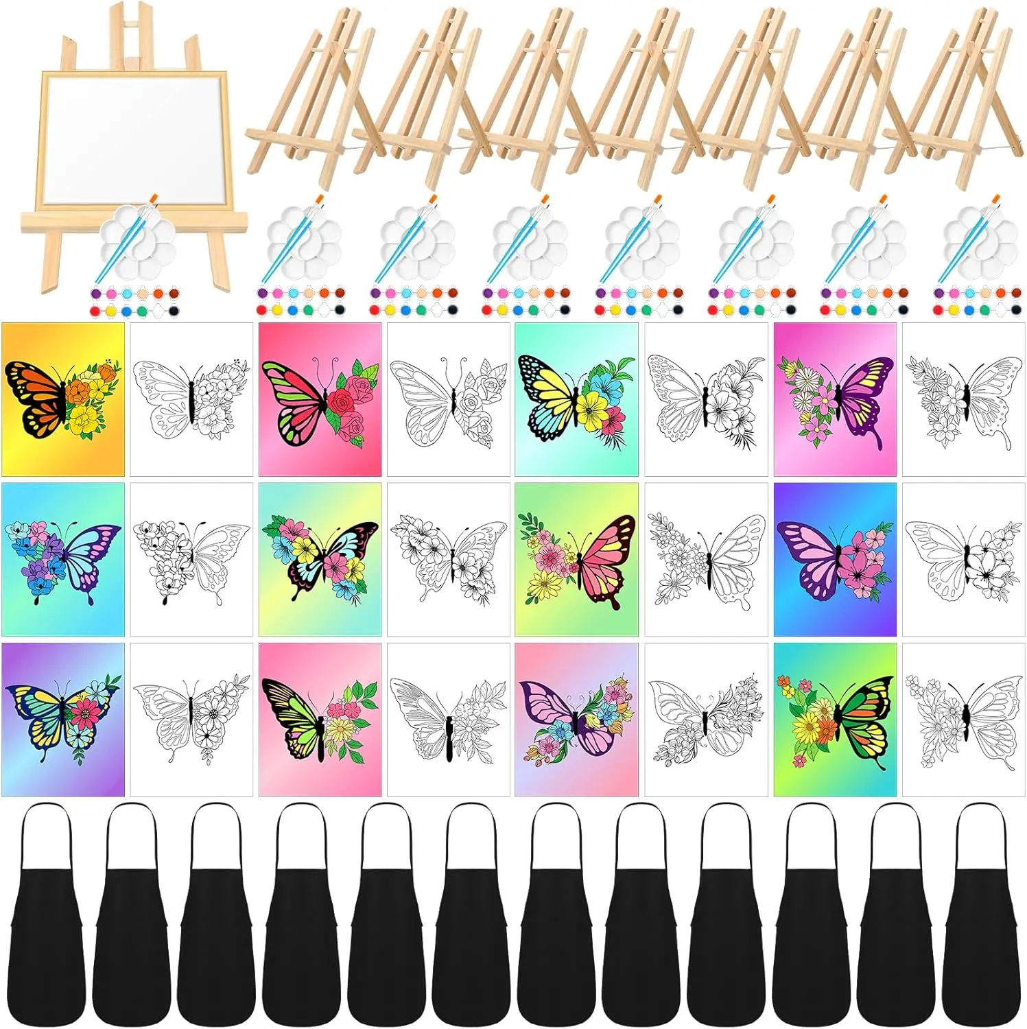 12 Pack Pre Drawn Canvas for Painting, Sip and Paint Kit with Easels 8x10 Inches, Paint Party Supplies with Paints Brushes Palette Apron Butterfly Flower
12 Pack Pre Drawn Canvas for Painting, Sip and Paint Kit with Easels 8x10 Inches, Paint Party Supplies with Paints Brushes Palette Apron Butterfly Flower