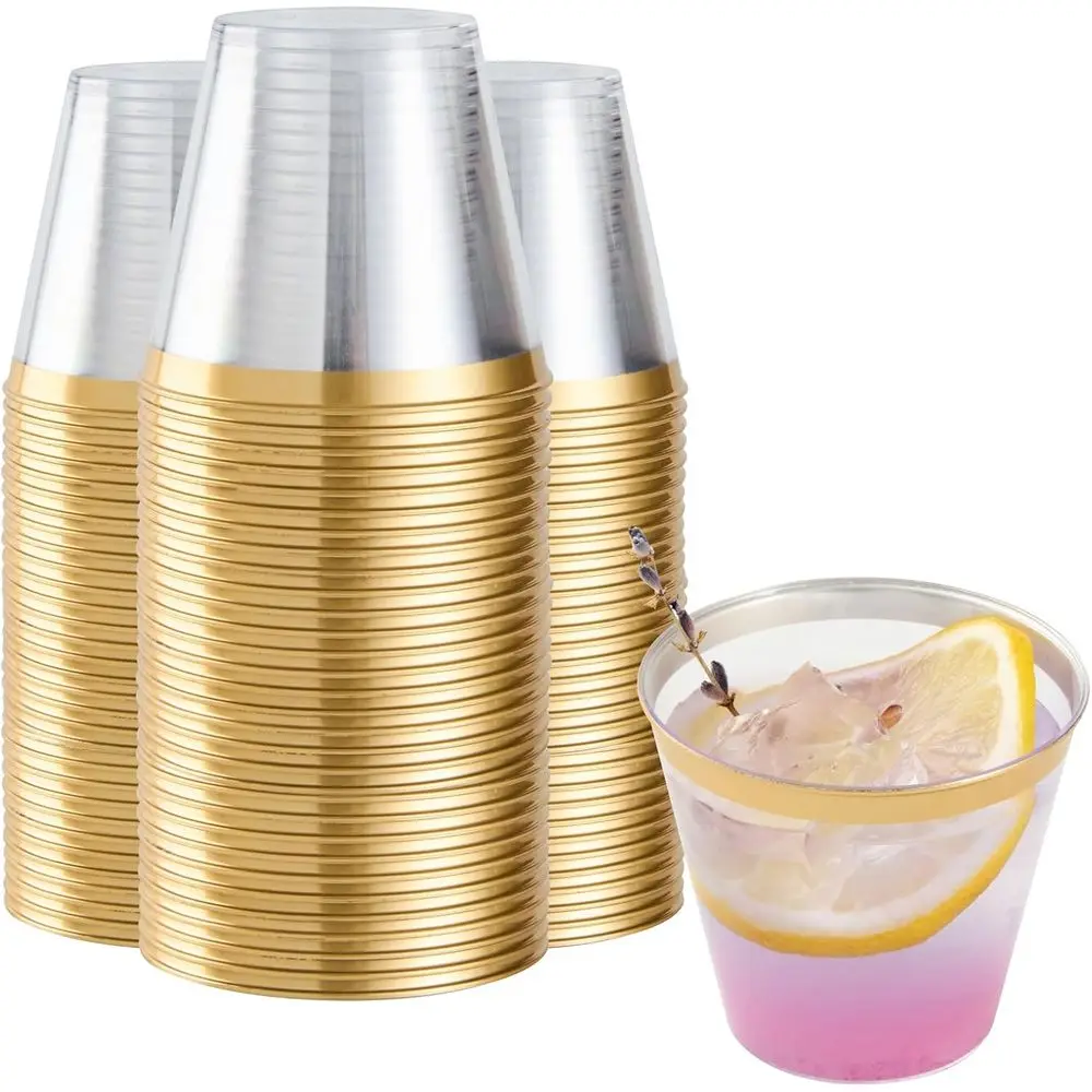 Party Cups 5 oz Pack o 500 Clear Plastic Cups with Gold Rim Disposable, Durable Plastic Glasses Cold ood-riendly Tumblers or Coc
Party Cups 5 oz Pack o 500 Clear Plastic Cups with Gold Rim Disposable, Durable Plastic Glasses Cold ood-riendly Tumblers or Coc