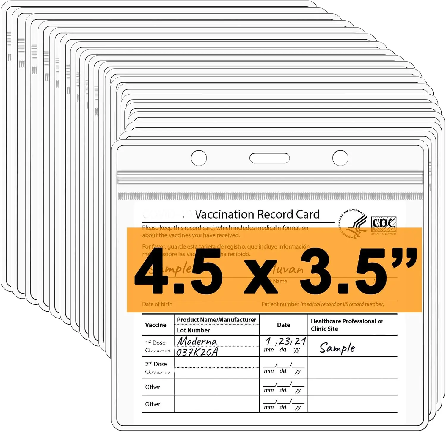 20 Pack Clear Badge Holder, Large 4.5x3.5 Horizontal ID Card Holder with Resealable Zipper for Name Tags
20 Pack Clear Badge Holder, Large 4.5x3.5 Horizontal ID Card Holder with Resealable Zipper for Name Tags