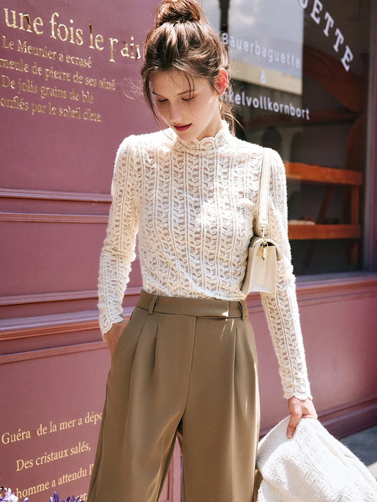 OLrain Hollow Out Women Blouses 2025 Spring Long Sleeve Stand Neck Chic Lace Top Solid Elegant Pullovers Tops Lady O22QX63233
OLrain Hollow Out Women Blouses 2025 Spring Long Sleeve Stand Neck Chic Lace Top Solid Elegant Pullovers Tops Lady O22QX63233