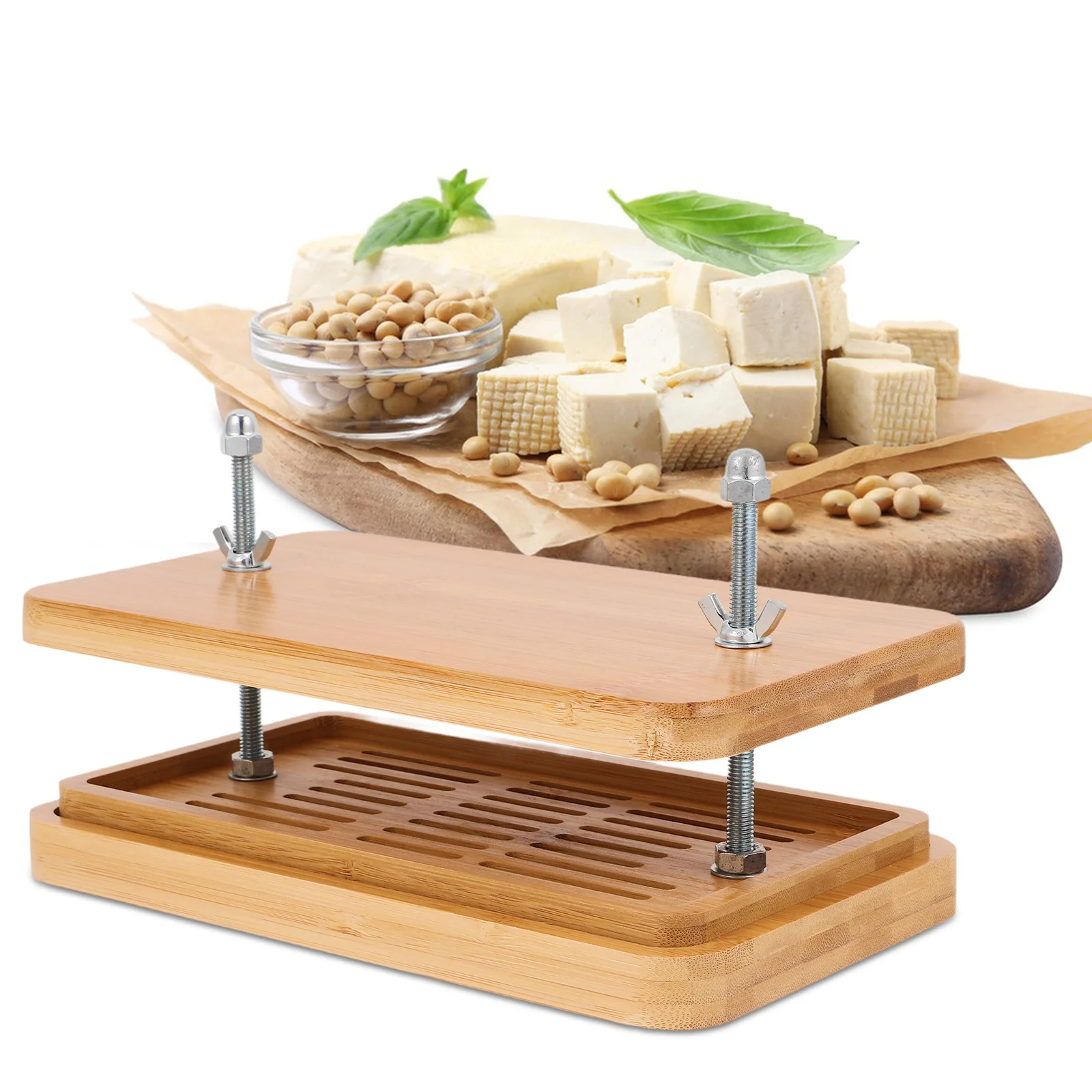 Пресс для тофу, бамбуковый, эффективный, регулируемый давление, домашняя форма для приготовления тофу, поддон для капель, формы для соевого творога, кухонный инструмент для приготовления пищи
Пресс для тофу, бамбуковый, эффективный, регулируемый давление, домашняя форма для приготовления тофу, поддон для капель, формы для соевого творога, кухонный инструмент для приготовления пищи