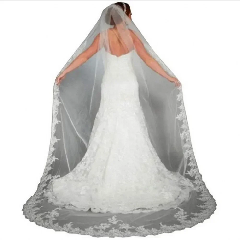 Womens 1 Layer Lace Applique Edge Wedding Veils Tulle Bridal Veil Accessories Women
Womens 1 Layer Lace Applique Edge Wedding Veils Tulle Bridal Veil Accessories Women