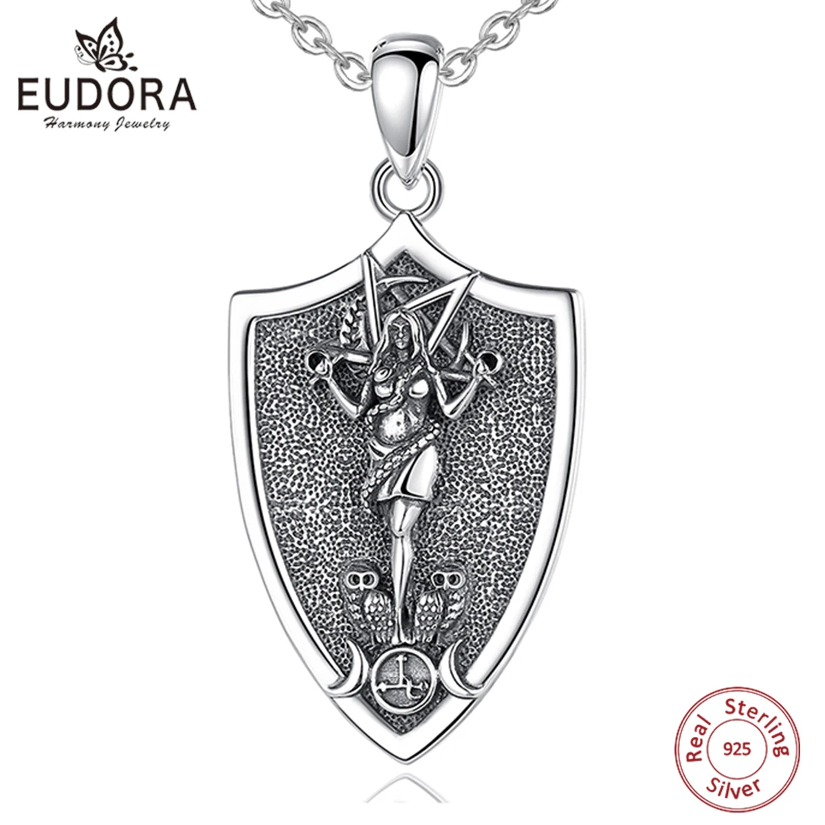 Eudora 925 Sterling Silver Demon Lilith Sigil Necklace for Women Man Vintage Triple Moon Goddess Pendant Personality Jewelry
Eudora 925 Sterling Silver Demon Lilith Sigil Necklace for Women Man Vintage Triple Moon Goddess Pendant Personality Jewelry