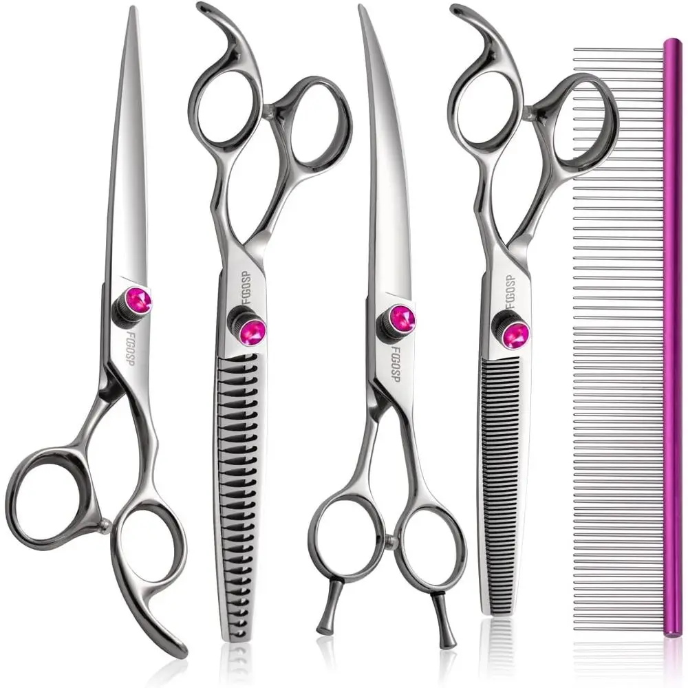 Professional Curved Thinning Shears and Comb Set for Large Dogs and Poodles, 8-Inch Stainless Steel Grooming Kit
Professional Curved Thinning Shears and Comb Set for Large Dogs and Poodles, 8-Inch Stainless Steel Grooming Kit