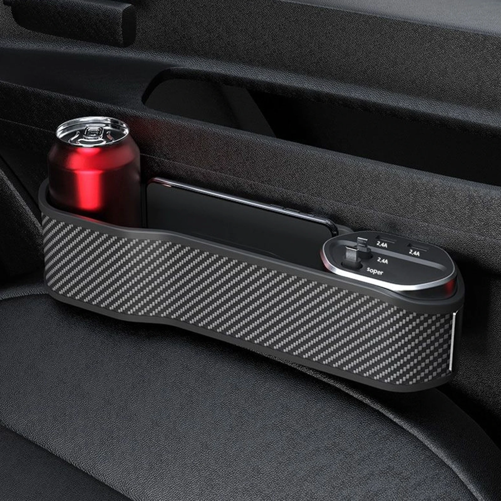 Car Seat Clip Organizer Multifunctional Car Charger Storage Case Super Fast Charging Charging Cable, Specification: Carbon Fiber
Car Seat Clip Organizer Multifunctional Car Charger Storage Case Super Fast Charging Charging Cable, Specification: Carbon Fiber