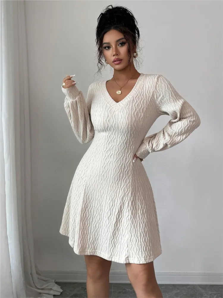 Dresses Women Knitting Sweater Dress V Neck Lantern Sleeve Knitted Above Knee Y2K Office Lady Solid Mini Dress Vestidos Clothing
Dresses Women Knitting Sweater Dress V Neck Lantern Sleeve Knitted Above Knee Y2K Office Lady Solid Mini Dress Vestidos Clothing