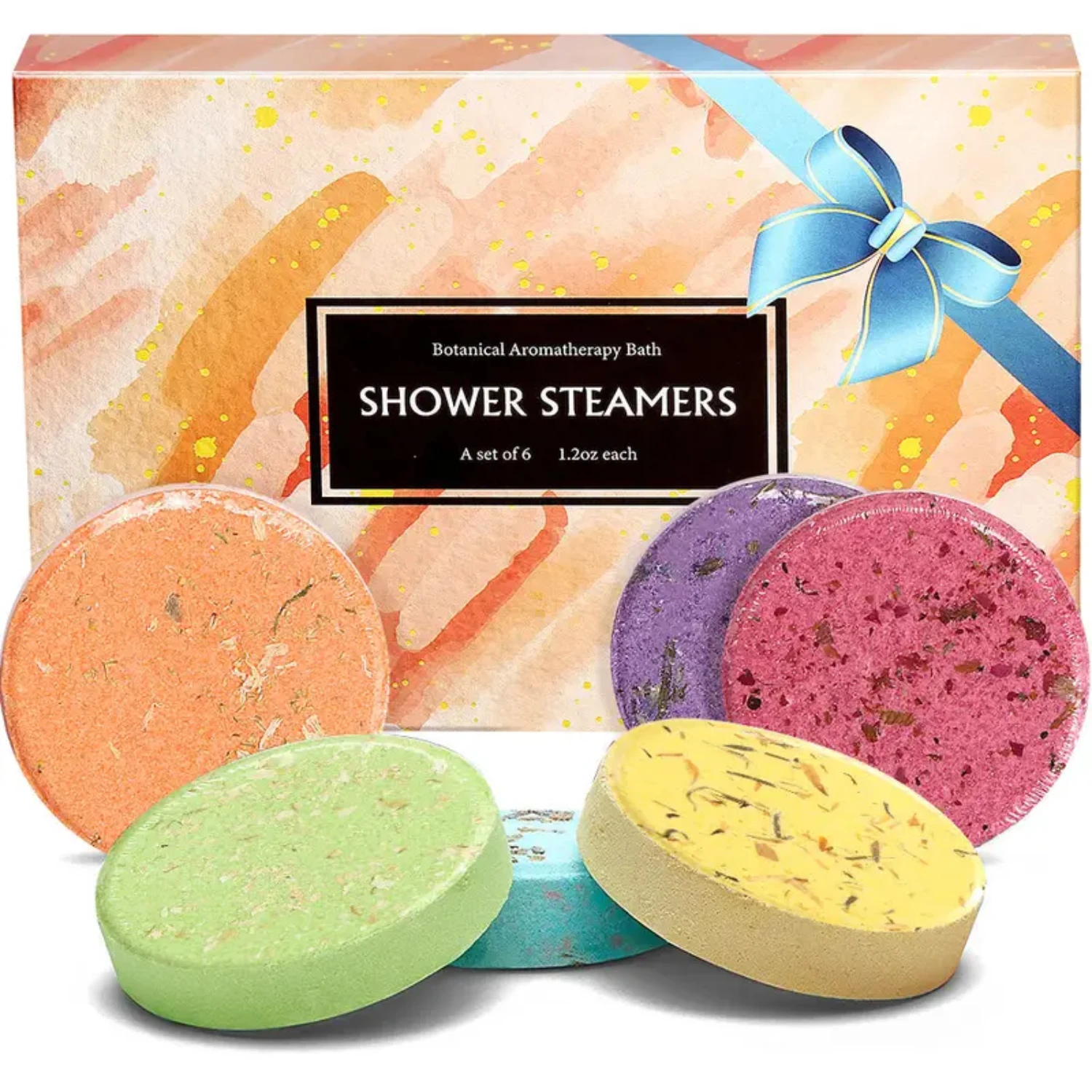 Relaxing and invigorating set of 6 aromatherapy shower steamers infused with pure essential oils for long-lasting intense fragra
Relaxing and invigorating set of 6 aromatherapy shower steamers infused with pure essential oils for long-lasting intense fragra