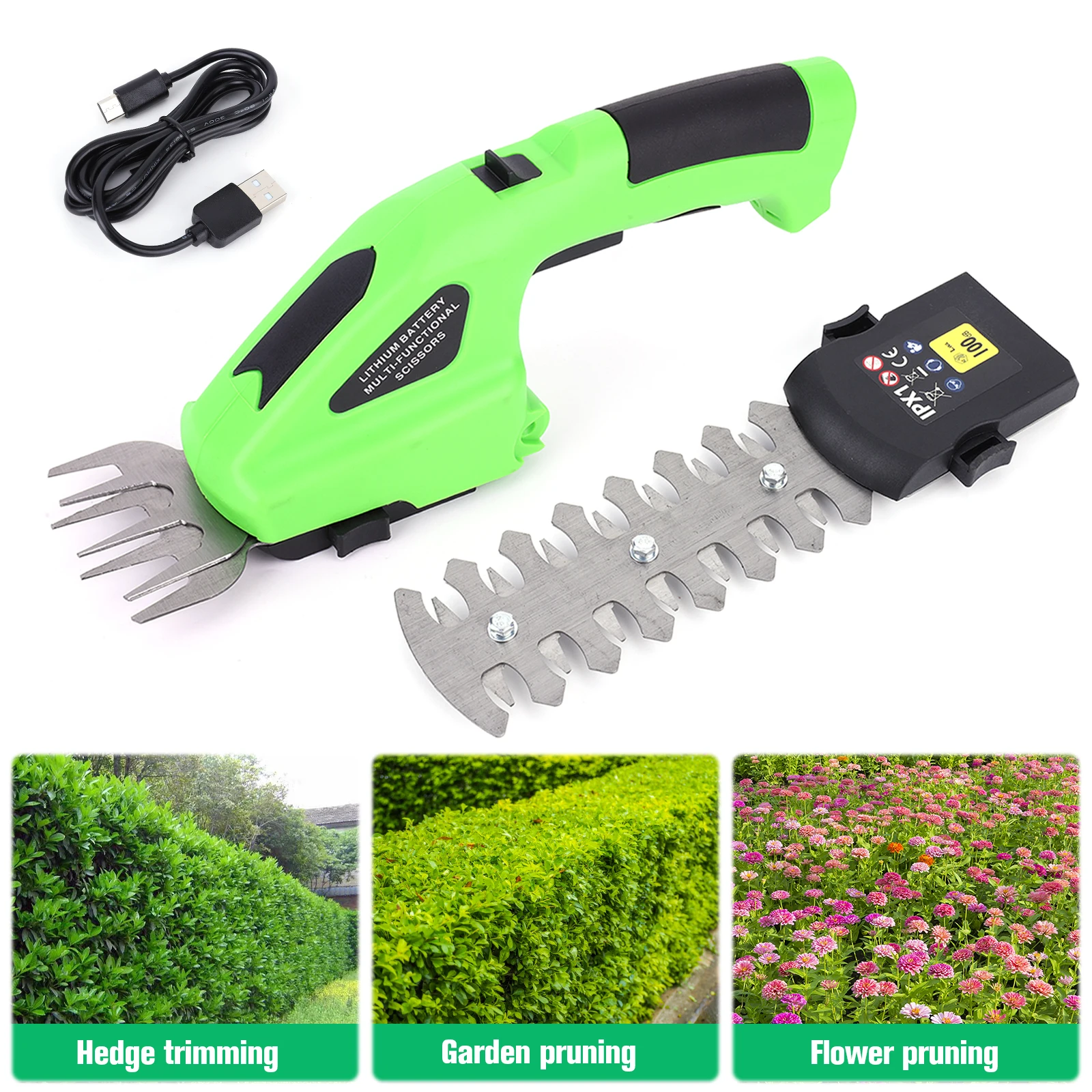 2 in 1 Cordless Electric Hedge Trimmer Lightweight Handheld Hedge Trimmer Grass Cutter Shrub Trimmer for Garden Yard Lawn
2 in 1 Cordless Electric Hedge Trimmer Lightweight Handheld Hedge Trimmer Grass Cutter Shrub Trimmer for Garden Yard Lawn