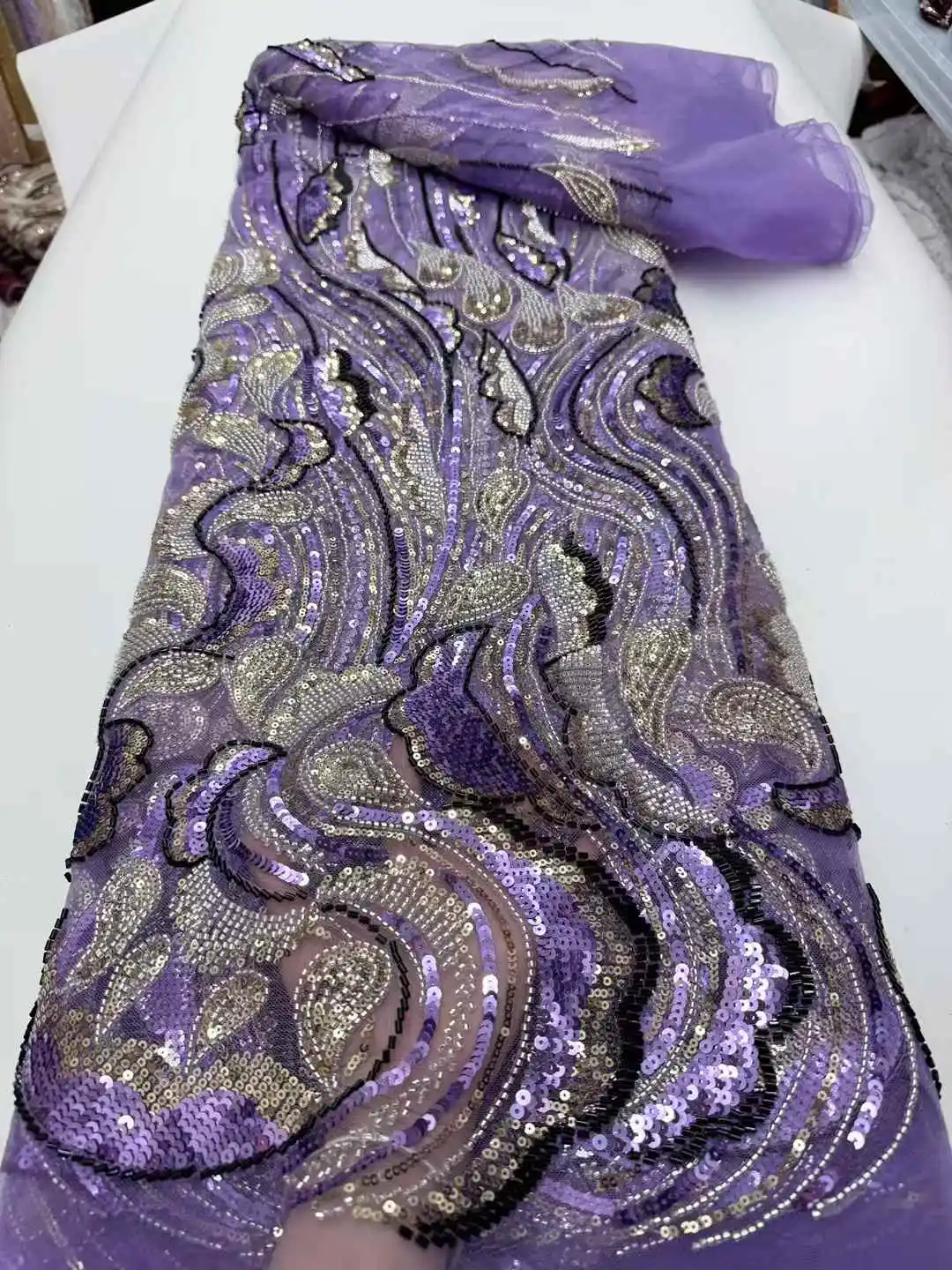 2025 High-End Handmade Beaded Lace Fabric Nigerian Embroidery 3D Beads With Sequins Mesh Lace Fabric For Wedding Dress
2025 High-End Handmade Beaded Lace Fabric Nigerian Embroidery 3D Beads With Sequins Mesh Lace Fabric For Wedding Dress