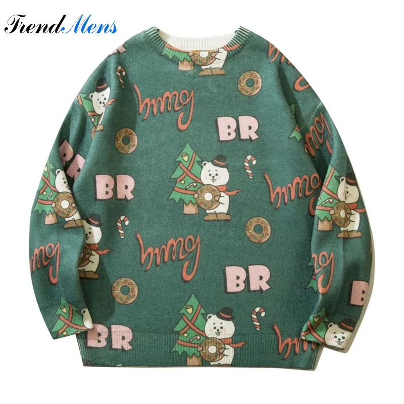 Japanese Cartoon Loose Sweater Men's Autumn Winter Christmas Tree Bear Print Round Neck Pullover Couple Fashion Casual Sweater
Japanese Cartoon Loose Sweater Men's Autumn Winter Christmas Tree Bear Print Round Neck Pullover Couple Fashion Casual Sweater