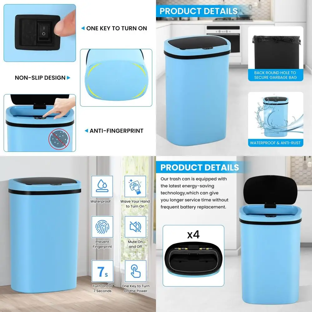 50L Automatic Sensor Trash Can - Touchless Odor-Control Kitchen Bin for Home Use (Blue)
50L Automatic Sensor Trash Can - Touchless Odor-Control Kitchen Bin for Home Use (Blue)