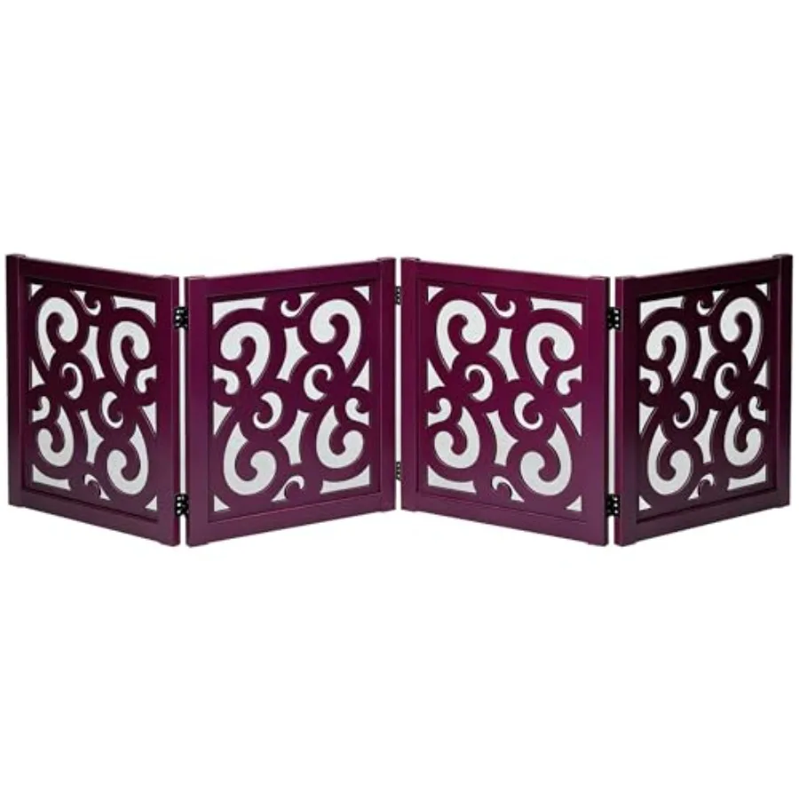 Ashfield and Harkness: 4-Panel Pet Gate - Scroll - Wooden Foldable Freestanding Dog Fence 80 x 23.5 Doorway-Halls-Stairs 360 Ro
Ashfield and Harkness: 4-Panel Pet Gate - Scroll - Wooden Foldable Freestanding Dog Fence 80 x 23.5 Doorway-Halls-Stairs 360 Ro