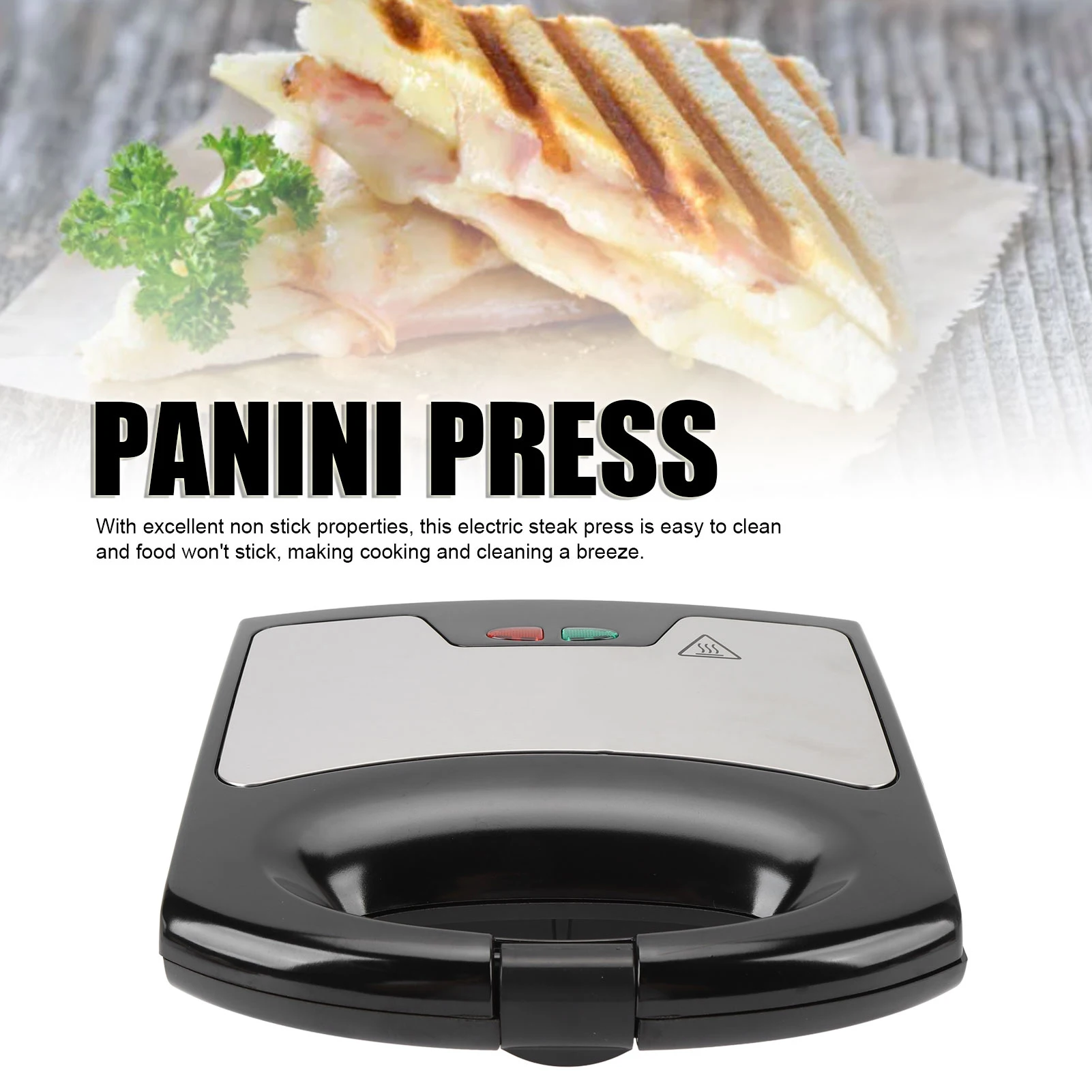 Panini Press Sandwich Maker 800W Aluminum Non Stick Electric Panini Press Grill for Home Steaks Burgers Breakfasts
Panini Press Sandwich Maker 800W Aluminum Non Stick Electric Panini Press Grill for Home Steaks Burgers Breakfasts