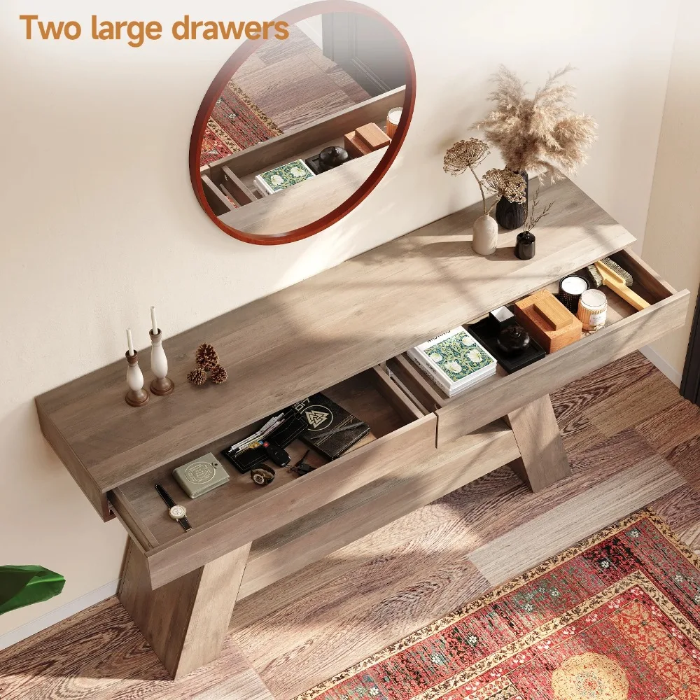55 in Entryway Table, Narrow Hallway Console Table with Storage, A-Shaped Decor Behind The Couch, for Entry Way, Living Room
55 in Entryway Table, Narrow Hallway Console Table with Storage, A-Shaped Decor Behind The Couch, for Entry Way, Living Room