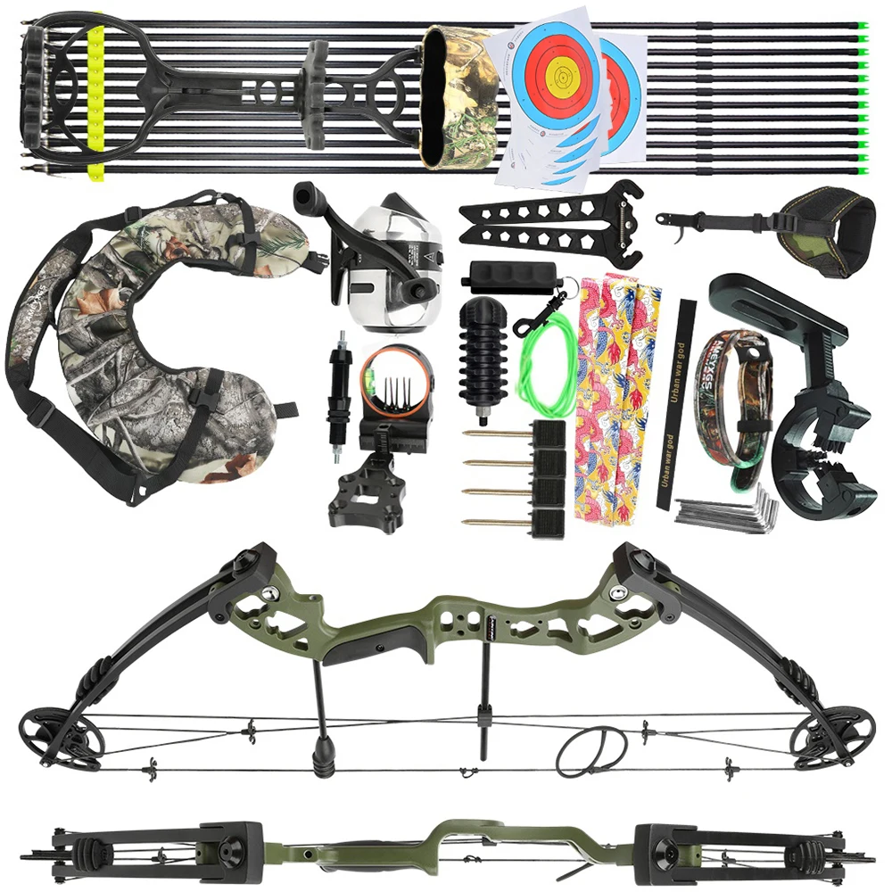 Archery Let-off 70% Compound Bow Fishing Arrow Set 30-55 LBS 310FPS Hunting Target Shooting Beginners Hunters Practice Sports
Archery Let-off 70% Compound Bow Fishing Arrow Set 30-55 LBS 310FPS Hunting Target Shooting Beginners Hunters Practice Sports