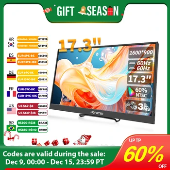17.3 Inch Mobile Portable Monitor External Screen Game PC Display HDMI-Compatible For Switch Laptop xbox