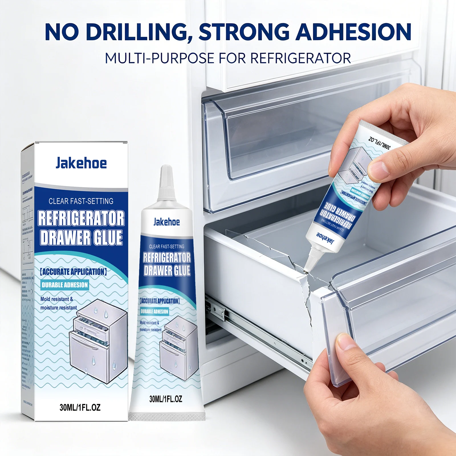 Refrigerator Drawer Glue Repair Plastic Fridge Drawer Waterproof & Mold Resistant Quick Dry Clear Fast-Setting Strong Adhesive
Refrigerator Drawer Glue Repair Plastic Fridge Drawer Waterproof & Mold Resistant Quick Dry Clear Fast-Setting Strong Adhesive